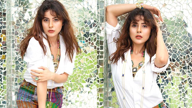 Shehnaaz Gill Shows How To Rock A Casual White Shirt With Colorful Trousers