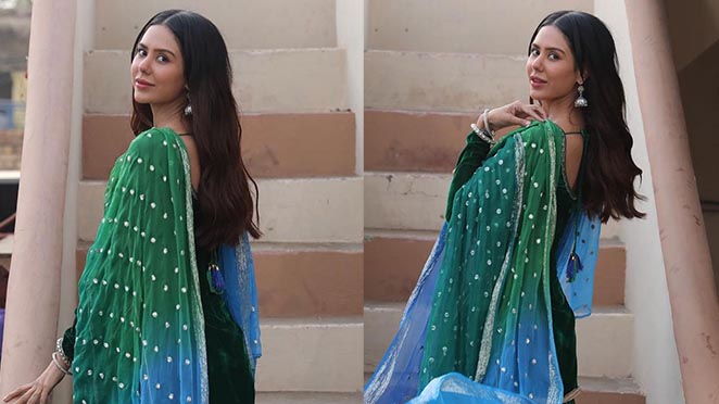 Sonam Bajwa Gives Majestic Vibes In A Green Velvet Salwar Suit. See Here