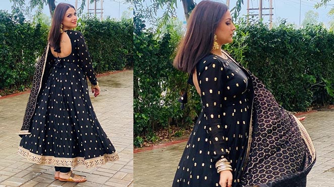 Himanshi Khurana Took Her Fashion Game A Notch Higher In Her Elegant Anarkali Suit