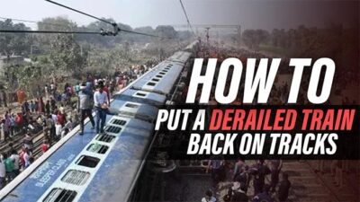 Here's How A Derailed Train Goes Back On Track. The Video Will Astonish You