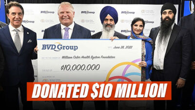 Bikram Dhillon Donates $10 Million To Foundation For Betterment Of Healthcare In Brampton, Canada