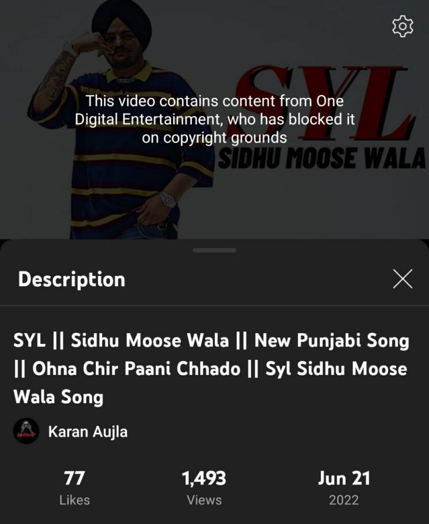 Sidhu Moosewala's SYL Song Leaked By Fraudsters Fetches Millions Of Views, Now Hit Hard With Strikes
