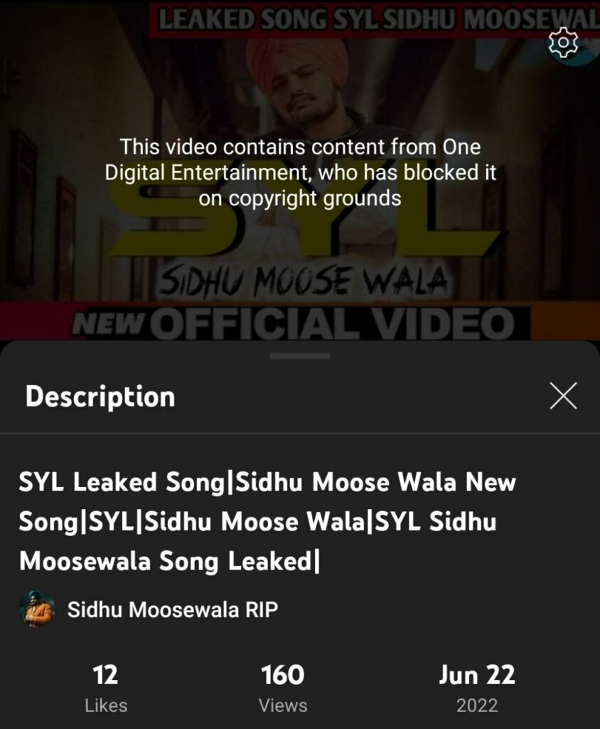 Sidhu Moosewala's SYL Song Leaked By Fraudsters Fetches Millions Of Views, Now Hit Hard With Strikes