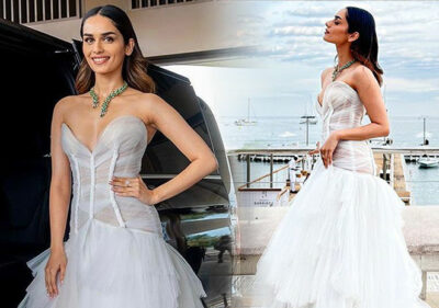 Manushi Chhillar Looks Like A White Cinderella In The Couture Gown By Fovari At Cannes!