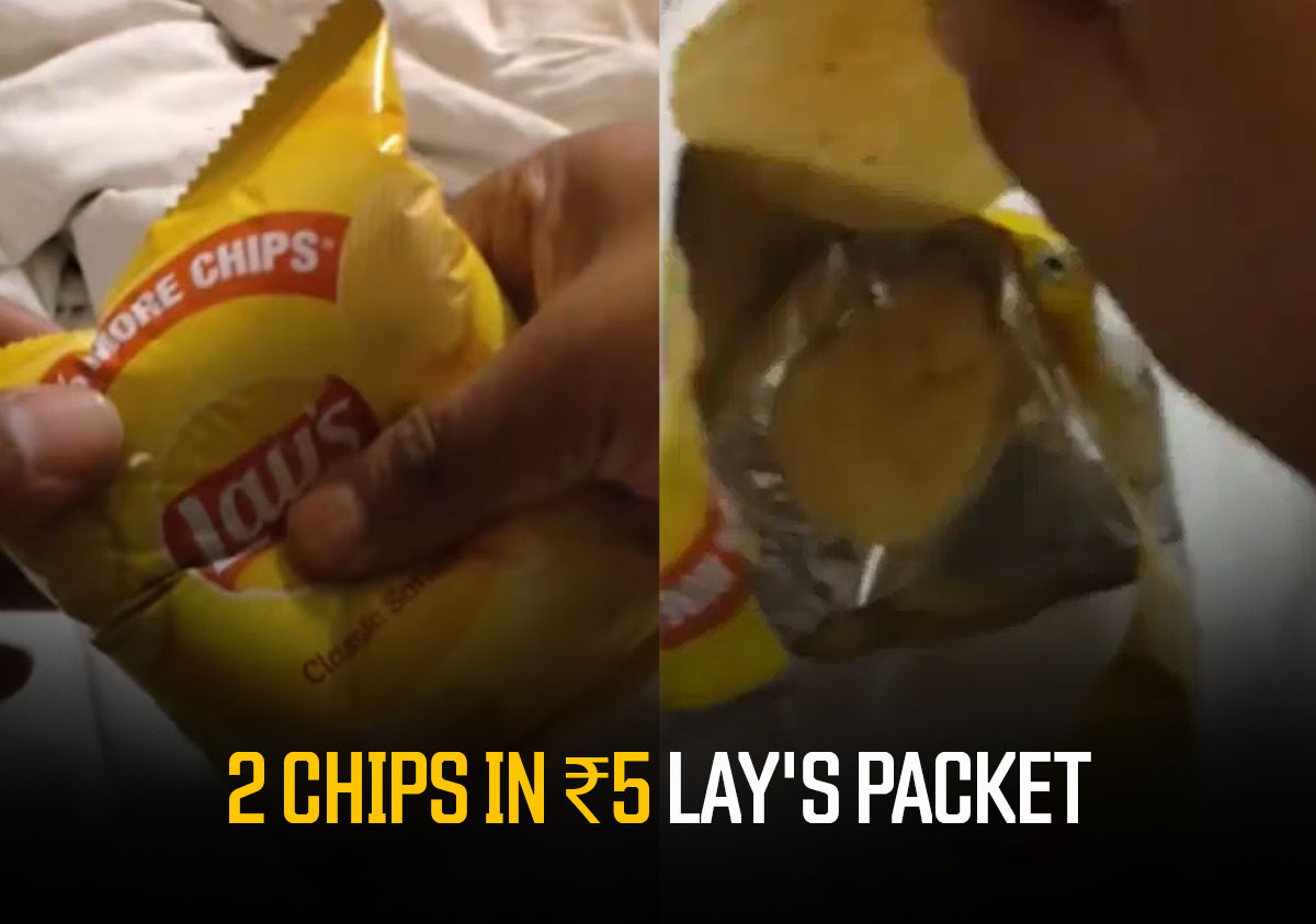 Man Finds Only 2 Chips In ₹5 Lay's Packet; Here's How The Netizens Reacted
