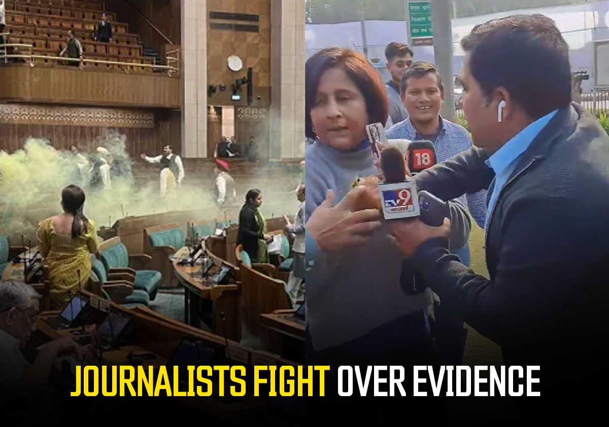 Parliament Smoke Attack: Journalists Start Fighting Among Themselves Over The Smoke Cannister