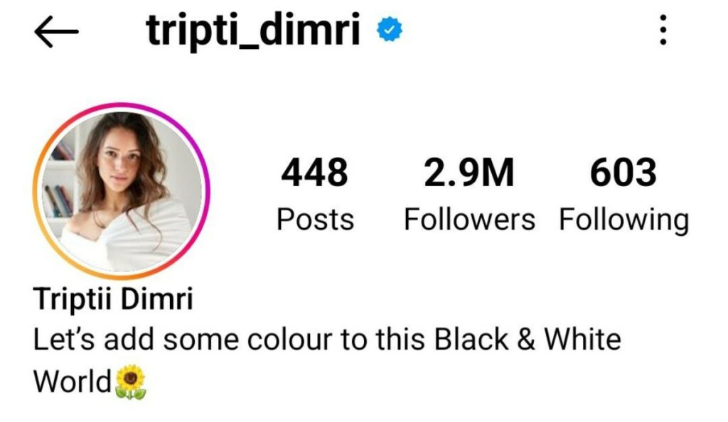 Animal: Tripti Dimri's Instagram Followers Hiked, Crosses 2.5 Million