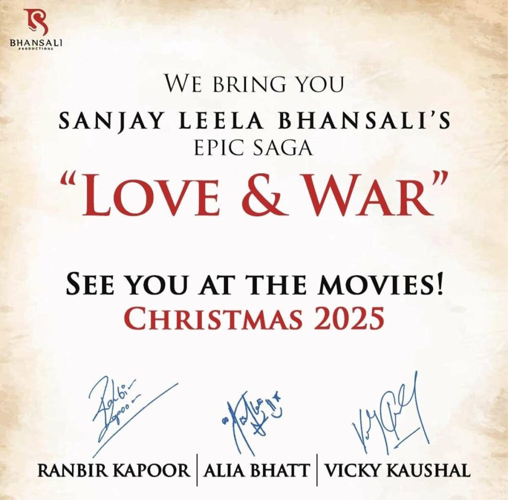 Love & War: Alia Bhatt, Ranbir Kapoor And Vicky Kaushal's Upcoming Film Directed By Sanjay Leela Bhansali