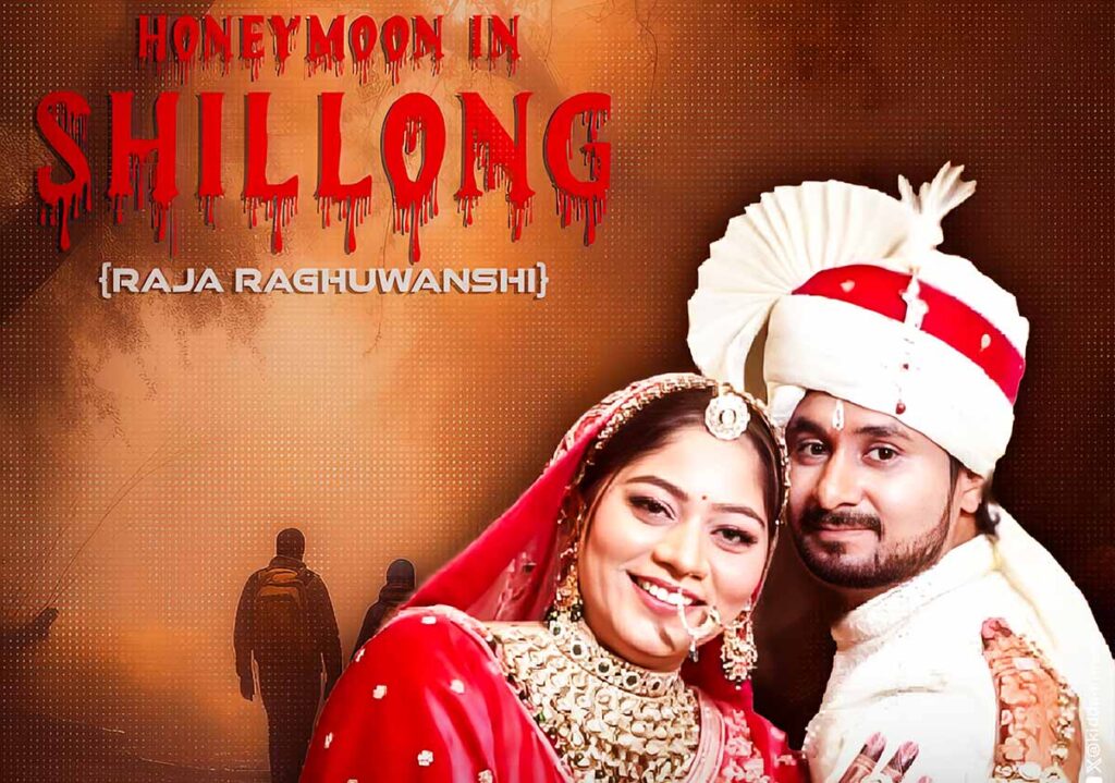 Filmmaker with Raja Raghuvanshi’s family discussing Honeymoon in Shillong. A scene from the Raja Raghuvanshi murder film reenactment.