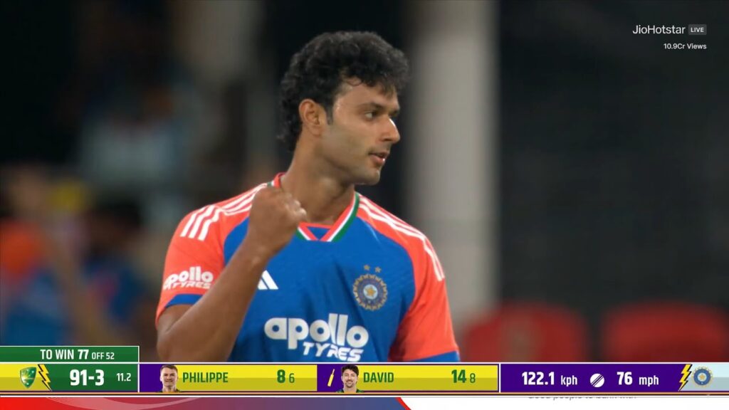 India vs Australia 4th T20I match as Indian players celebrate wickets