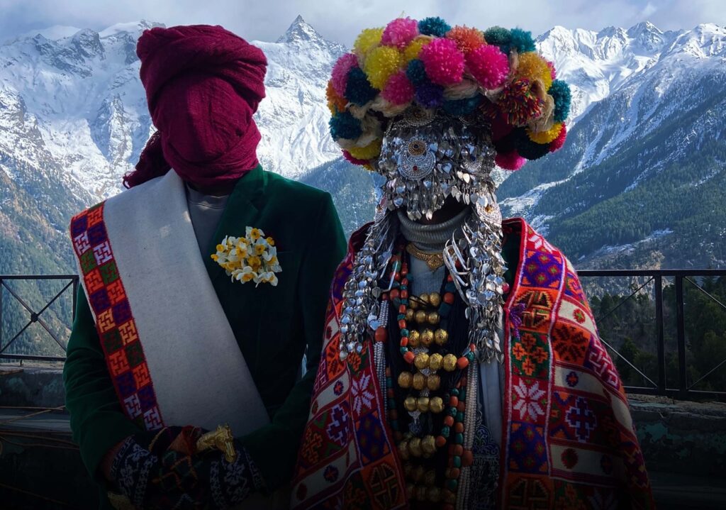 Traditional masks and costumes used in Raulane festival Kinnaur ceremony