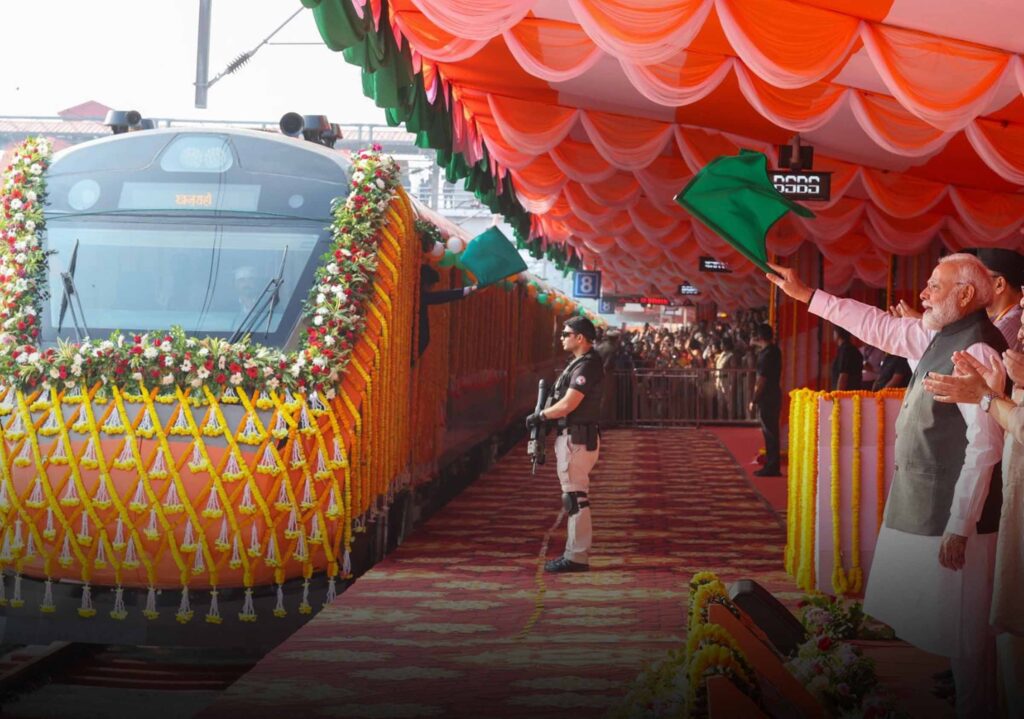 PM Modi flags off new Vande Bharat Express trains connecting Banaras, Delhi, Bengaluru