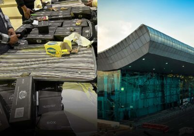 Customs seizure during Amritsar airport cigarette smuggling investigation