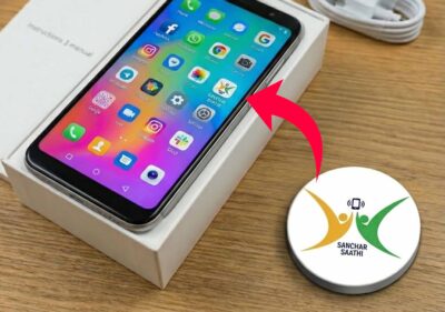 smartphone displaying cyber safety features of Sanchar Saathi app