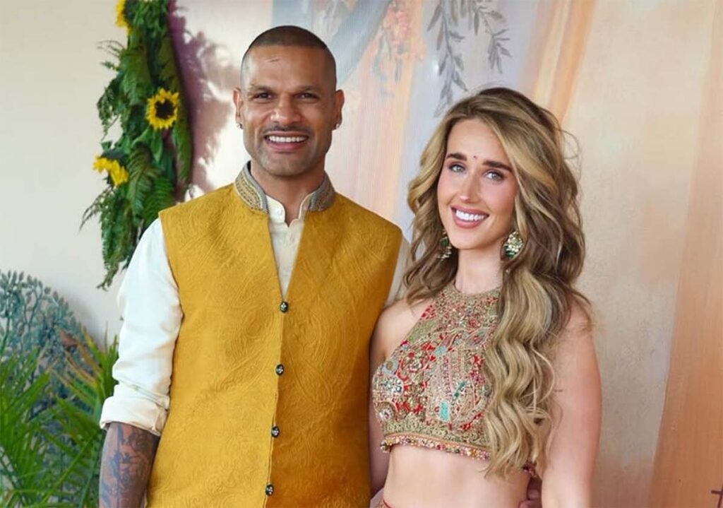 Shikhar Dhawan Sophie Shine marriage intimate wedding ceremony moment
Shikhar Dhawan Sophie Shine haldi ceremony celebration photos
Shikhar Dhawan Sophie Shine wedding announcement Instagram post