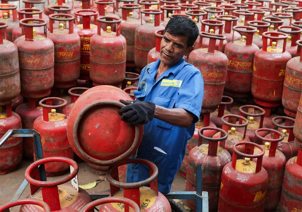 LPG cylinders stacked as LPG refill booking rules remain unchanged